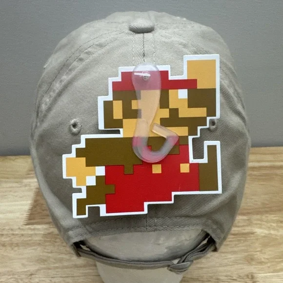 NWT Bioworld Super Mario Brothers 8 Bit Strapback Hat Gaming Baseball Cap OSFM - Picture 6 of 13